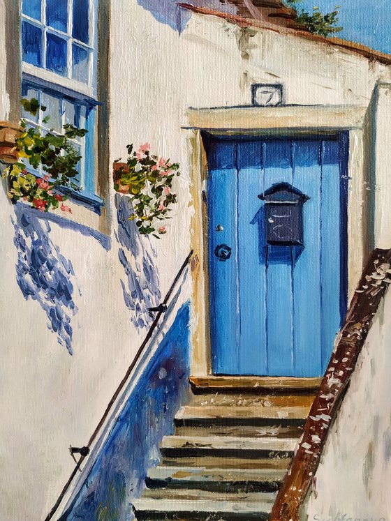 A blue door