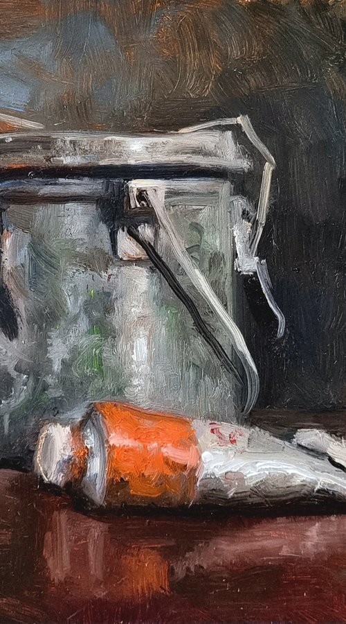 Paint Tube and Metal Pot by Pascal Giroud