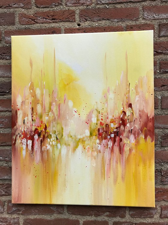 " New day " ,  Abstract Acrylic Painting - 50x60cm