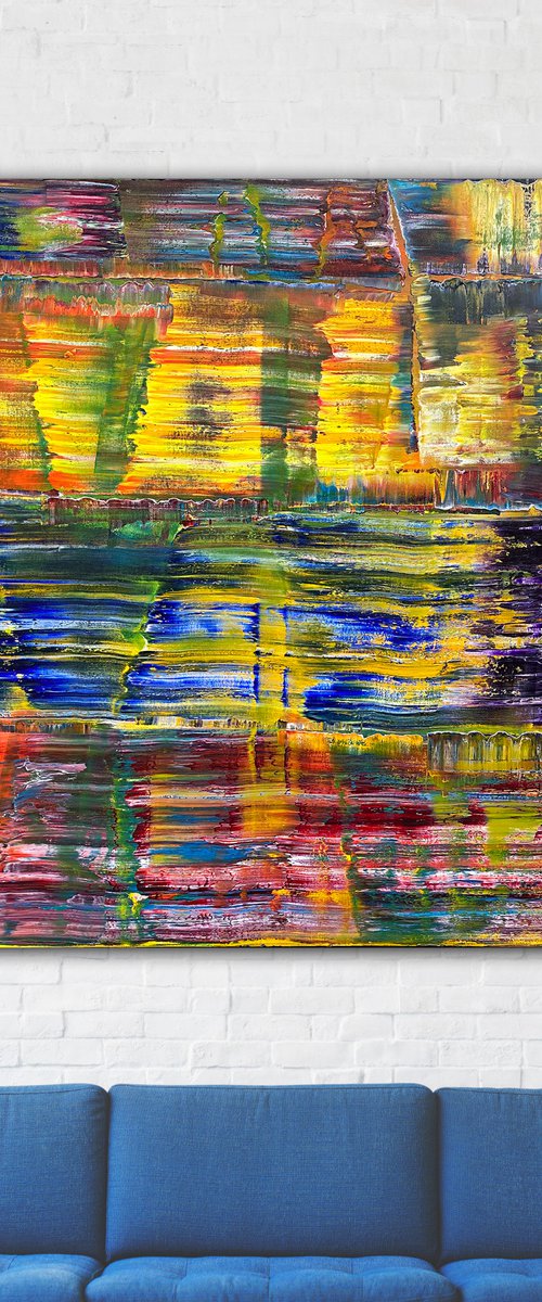"Game Changer" - Original Xt Large PMS Abstract Oil Painting On Canvas - 60 x 60 inches by Preston M. Smith (PMS)