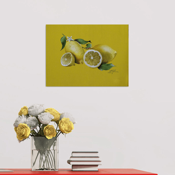 "LEMONS ON YELLOW BACKGROUND"