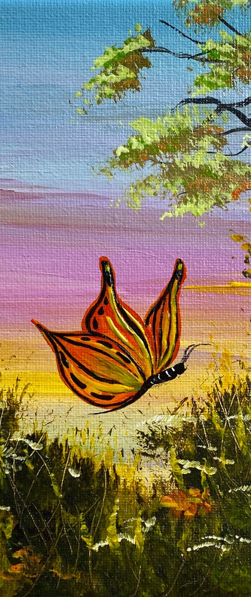 Butterfly at Sunset by Marja Brown