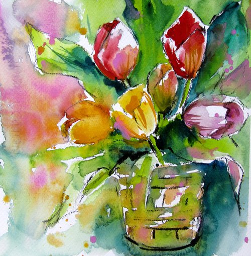 Tulips still life by Kovács Anna Brigitta