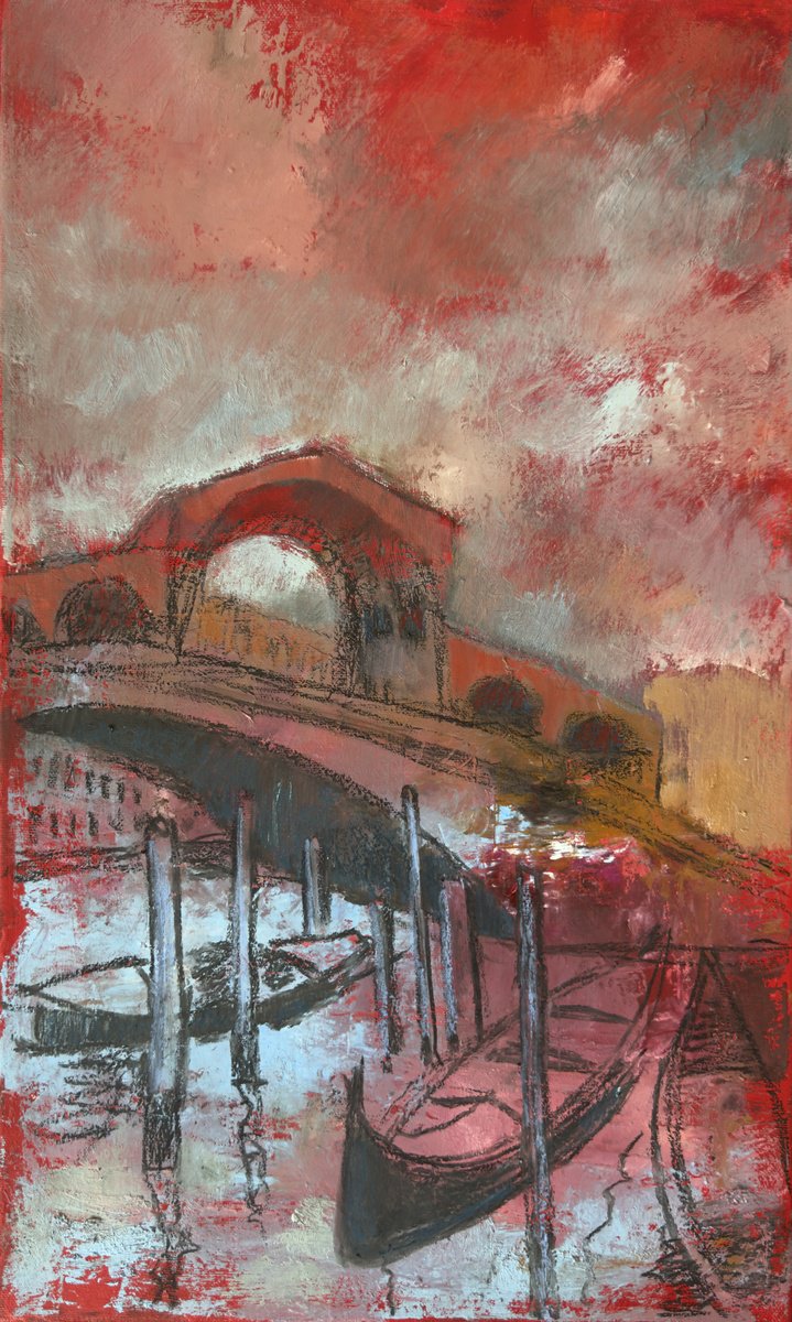 Expressive Painting , Memories Of Venice By Olha Laptieva, 12 X 20, Artwork For Sale On Artfinder