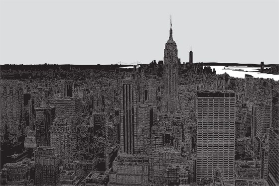 New York from Top of The Roc B&W