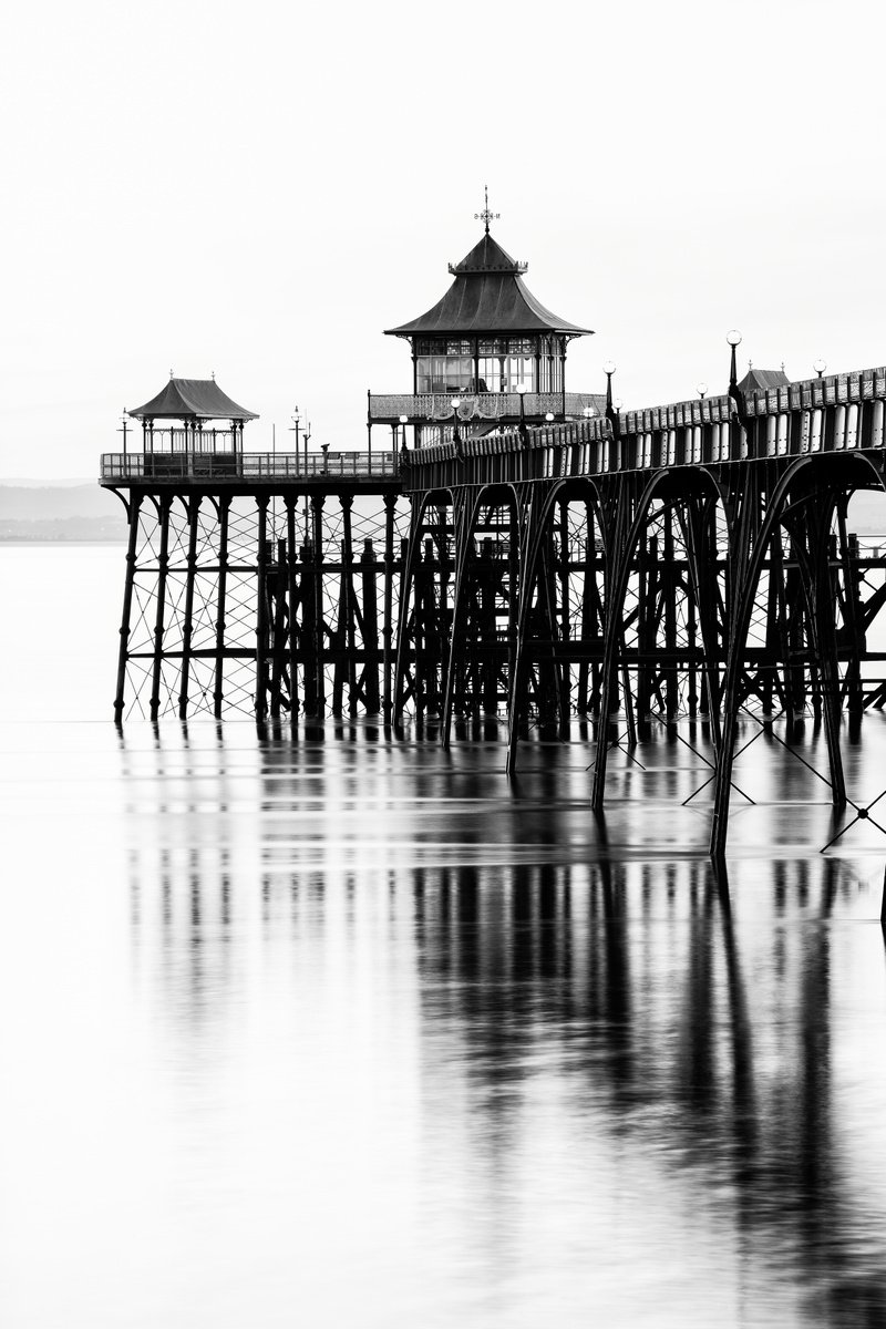 Clevedon Pier in black and white by Paul Nash