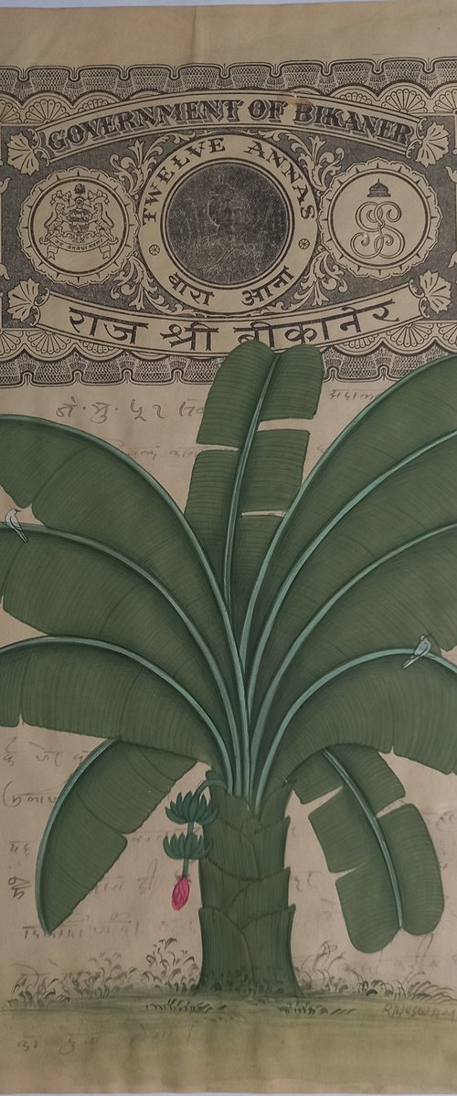 Royal Banana Tree on Bikaner Stamp by Mukesh Swami