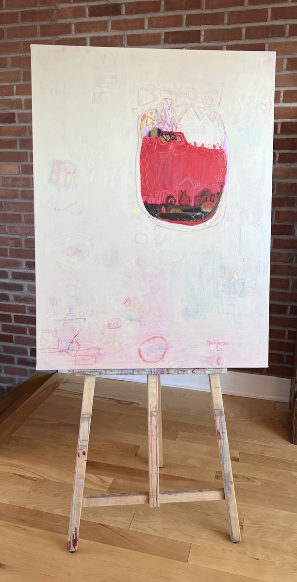 Abstract Acrylic Painting By Marti Leroux, 30 X 40", The Memory Of Love, Original Artwork