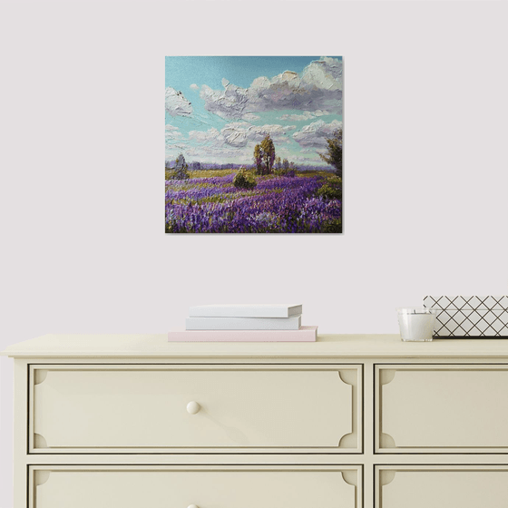 Summer landscape with lupines