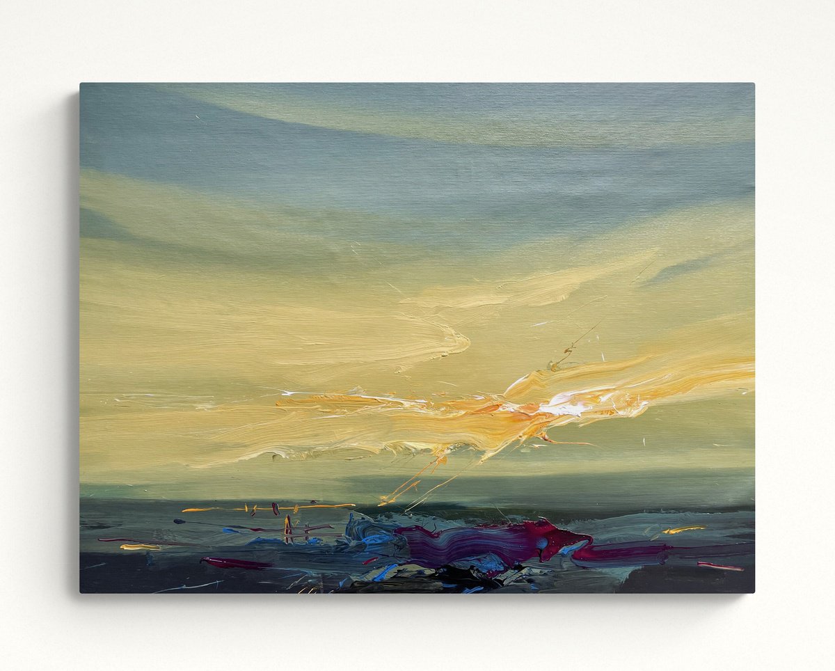 Abstract Landscape Acrylic Painting By Nazarii Medvid, 32 X 24", Depth Of Nature 227, Original Artwork