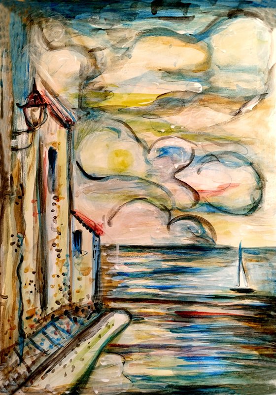 Sunset on Mediterranean Sea