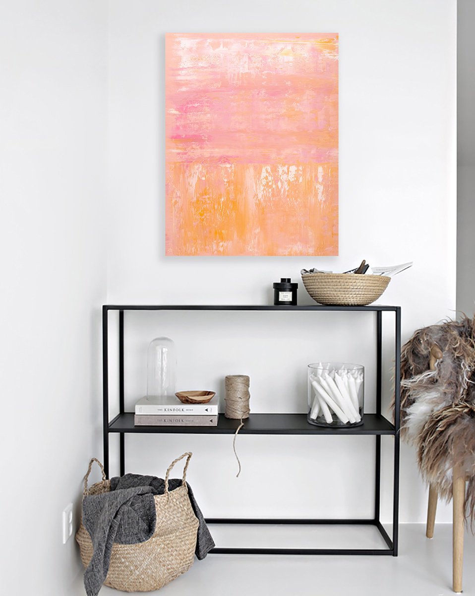 Abstract Oil Painting By Nataliia Sydorova, 28 X 35", Blush Morning, Original Artwork