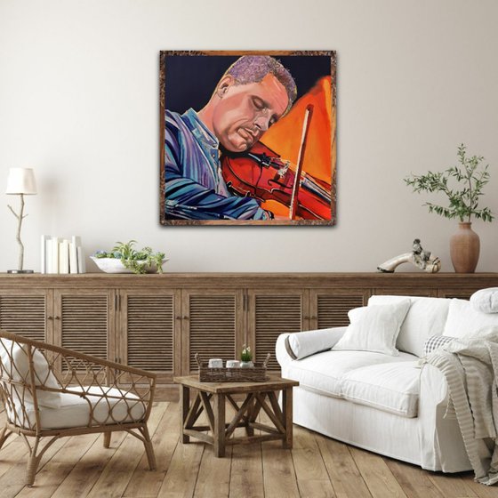 Violinist / 85 X 85 X 5 cm