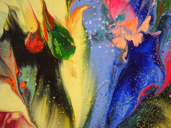 Flowers in Abstract Small painting