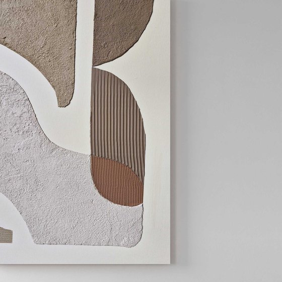 "Bay 3" Brown high textured art