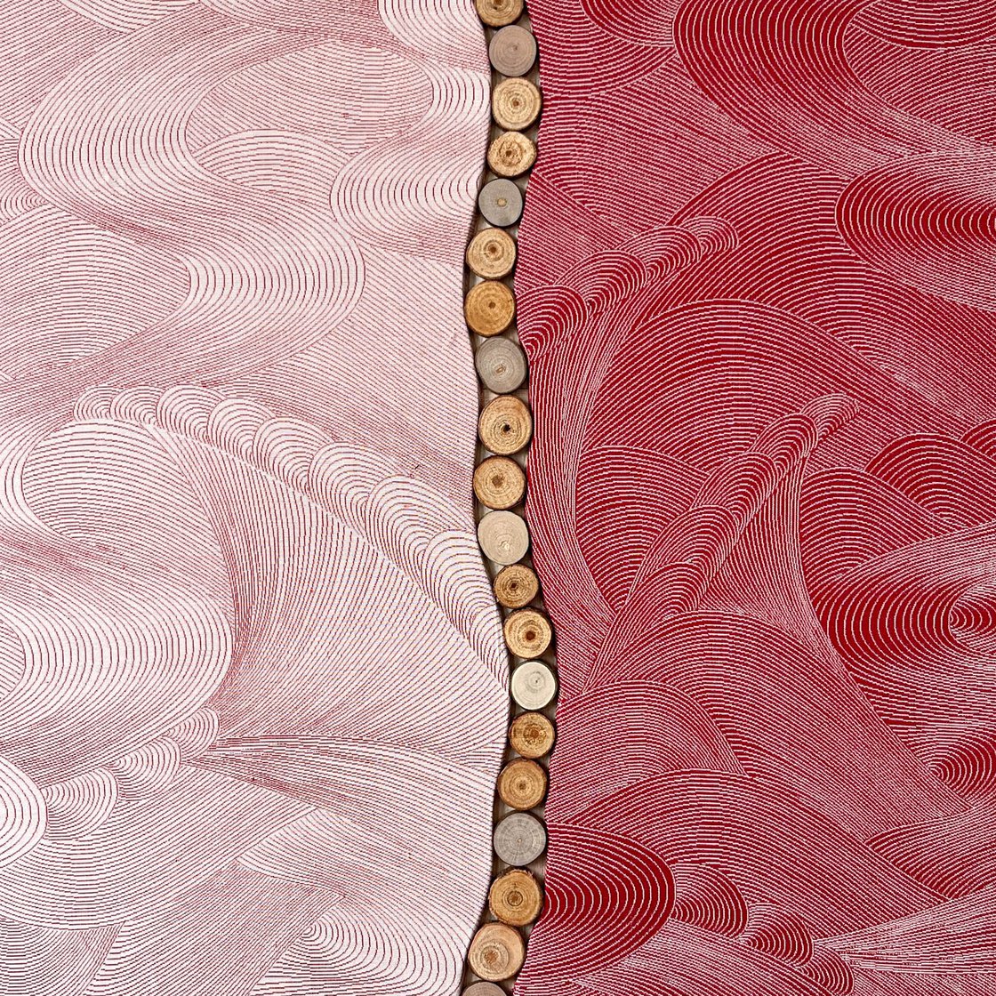 Original Collage - Sunset Timelapse (kimono Upcycled) by Lena Okamoto