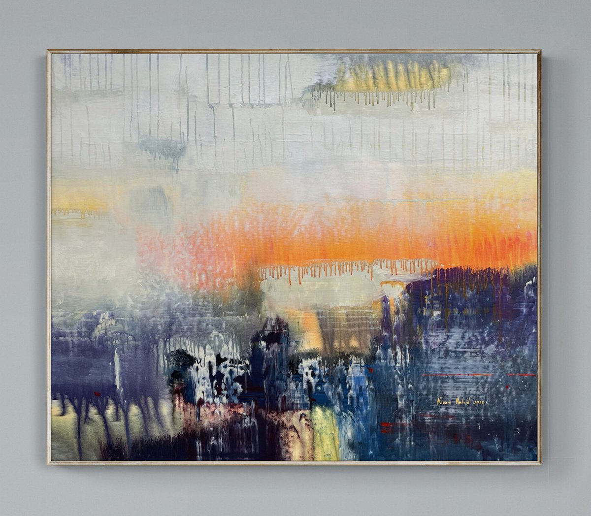 Abstract Acrylic Painting By Nazarii Medvid, 41 X 35", Association 247, Original Artwork