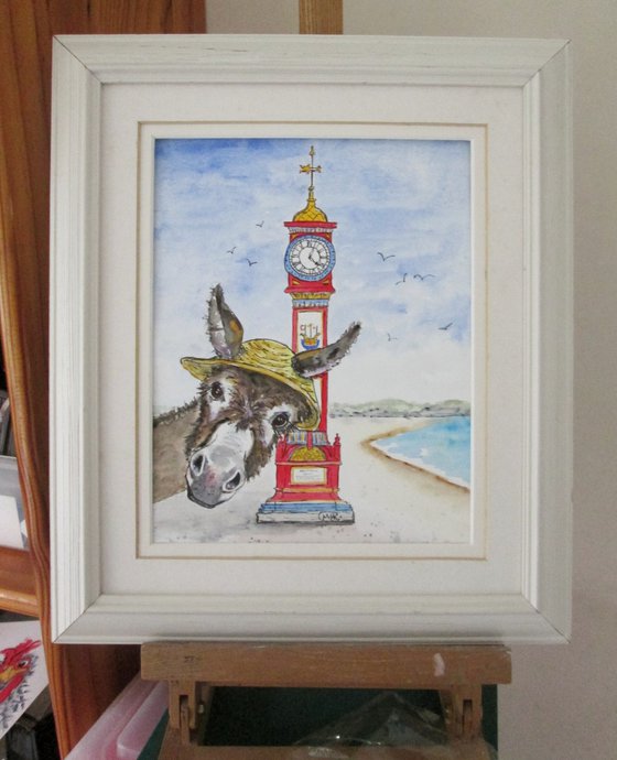 Donkey visiting the Beach and the Jubilee Clock
