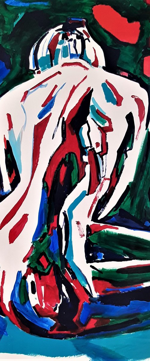 Abstract Nude / 100 x 70cm by Alexandra Djokic