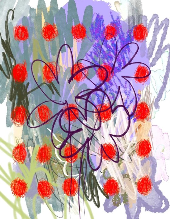 Red Bloom Abstract