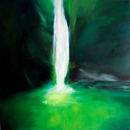 Oil painting on Canvas Waterfall Landscape by Anna Lubchik
