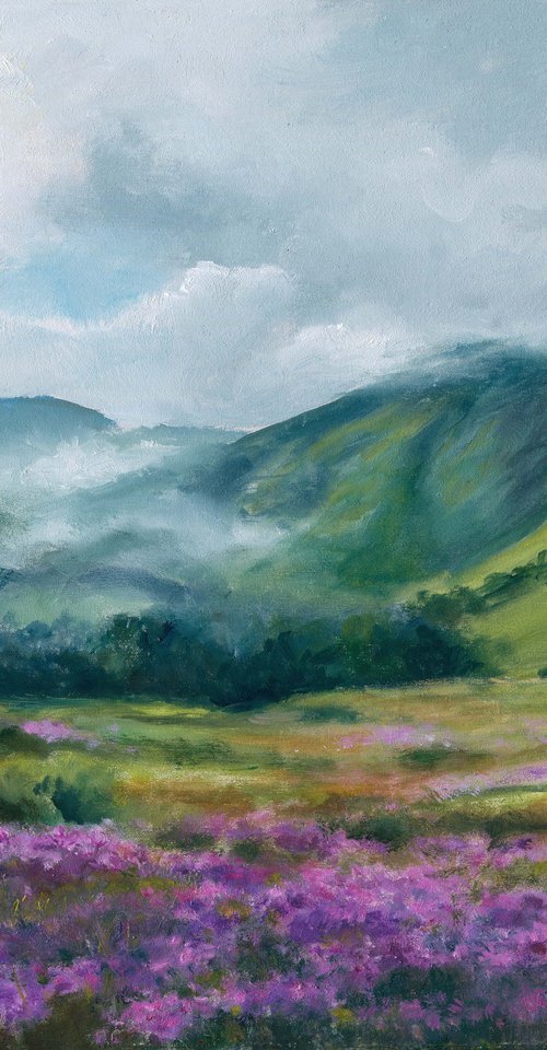 Purple flowers in the meadow by Lucia Verdejo