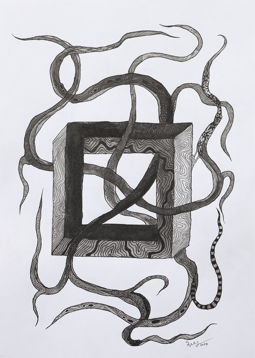Abstract drawing # 05, with impossible figure by Stanislav Vederskyi