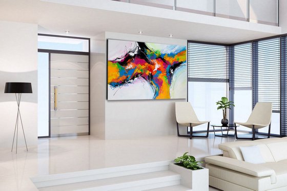 Mind Games  - XL LARGE,  COLORFUL,  ABSTRACT ART – EXPRESSIONS OF ENERGY AND LIGHT. READY TO HANG!