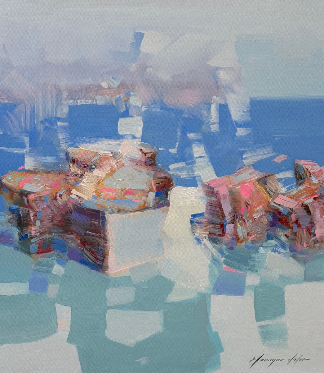 Fishing Boat By Vahe Yeremyan, 19 X 22, Artwork For Sale On Artfinder