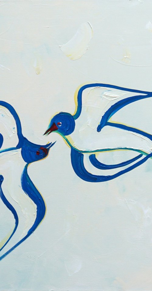 Swallows from Crete 30x24in (76x60cm) by jelena b