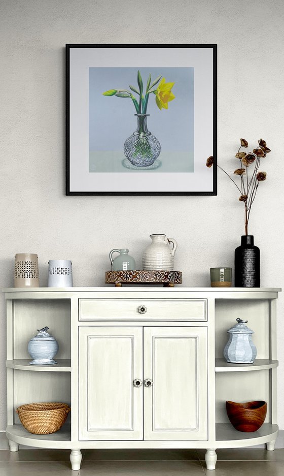 Daffodils In A Glass Vase