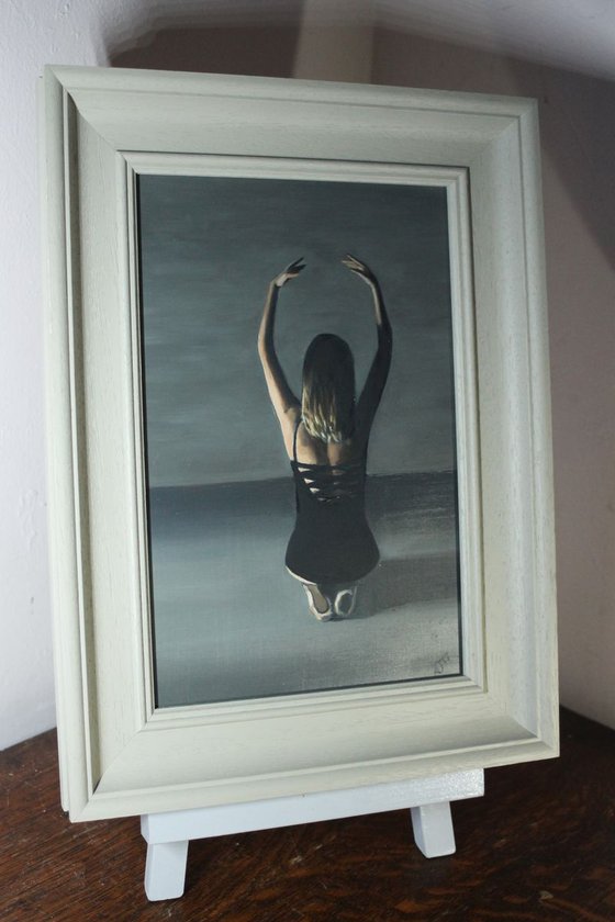 Dancer Alone, Ballet Oil Painting, Ballerina, Framed  Art