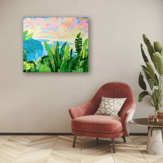 LANDSCAPE WITH BANANA LEAVES