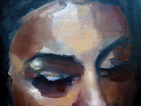 Abstract portrait of woman oil painting