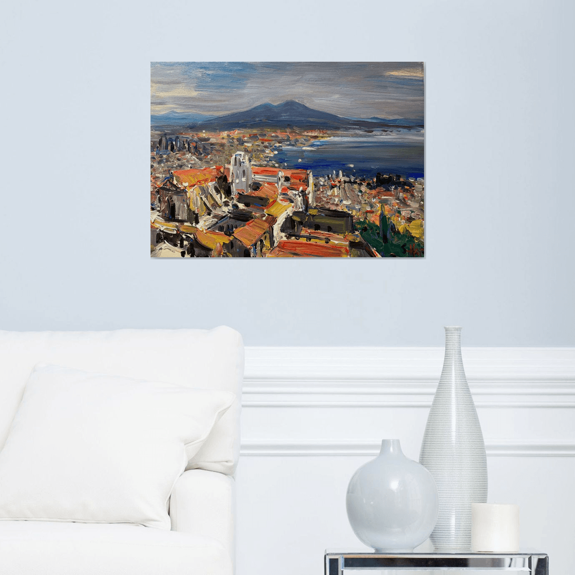 Original Acrylic Painting - Napoli Vesuvio View Impression by