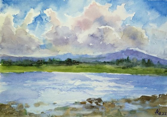 “ Summer Clouds ” Original watercolor painting