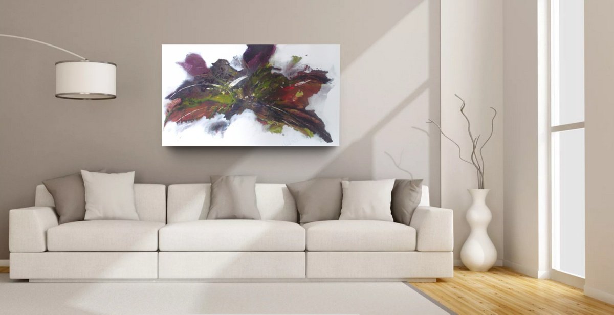 Abstract Painting By Christa Haack, 47 X 28, United In The Storm 2, Original Artwork