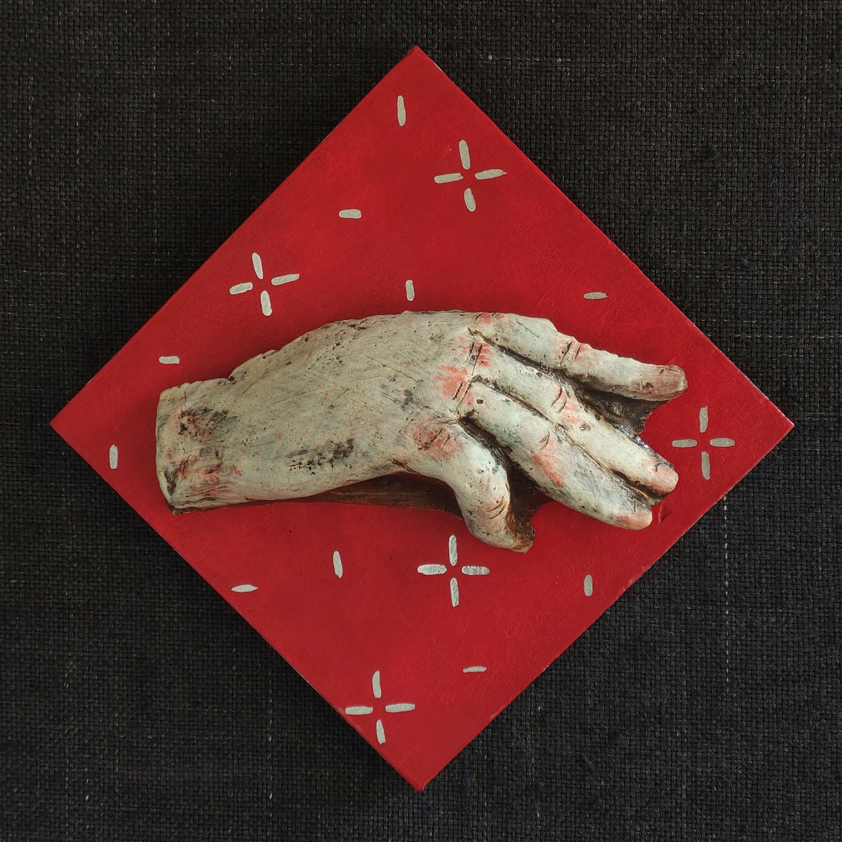 Impressionistic Portrait Sculpture By Nadiia Otriazha Fedir Bushmanov, 8 X 8", Little Hand 03, Original Artwork