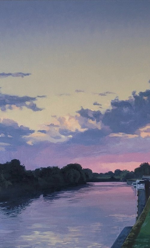 Setting Sun Over The River Trent by Christopher  Gill