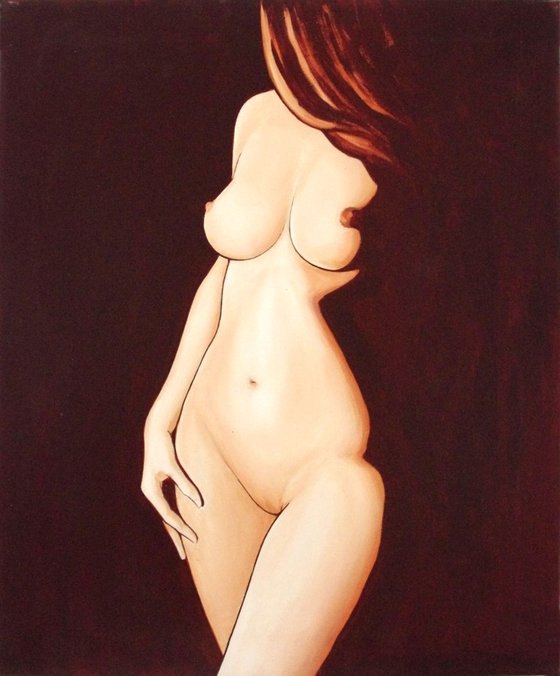 "Pretty" , nude & erotic - figurative contemporary art painting