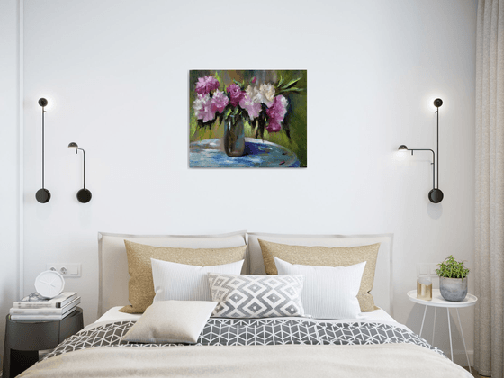 Still life with peonies