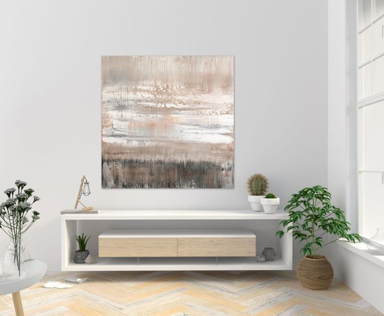 Beige abstract painting TV276