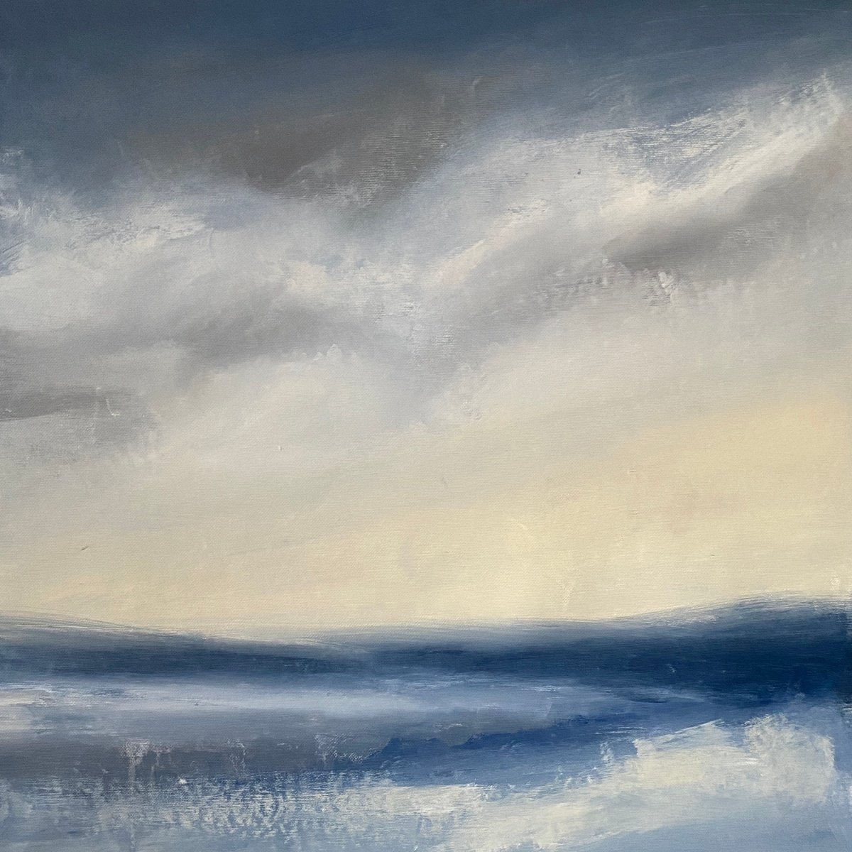 Impressionistic Landscape Acrylic Painting By Helen Mount, 16 X 16, Breathe Slowly/11, Original Artwork