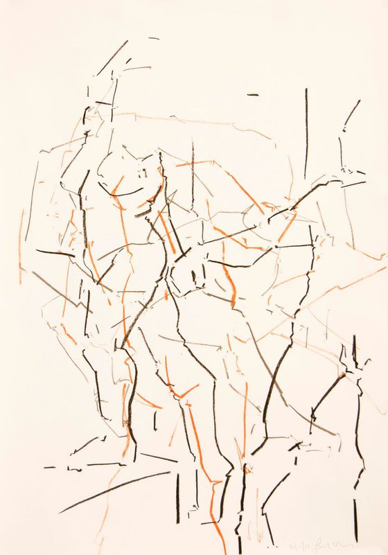 Nude Female and Male Life Drawing study No 401