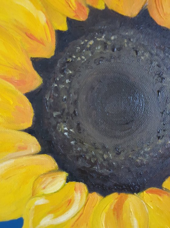 Teal Sunflower