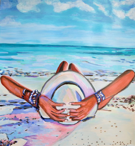 At the beach / 78 x 72 cm