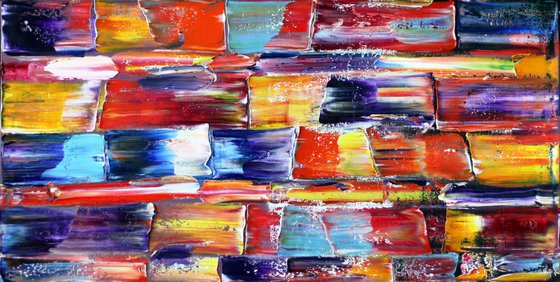 "Liberation" - Original Large PMS Oil Painting On Canvas - 48 x 24 inches