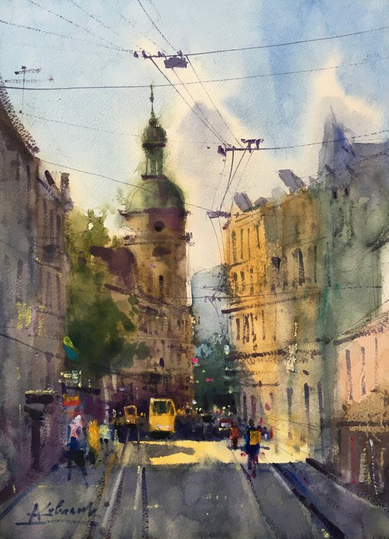 Sunny Day in old city Lviv