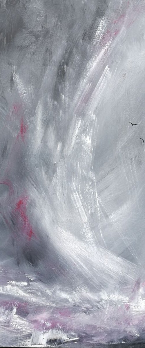 Raw - Mood, Emotional Art, Seascape, Skies - XL, Modern Art Office Decor Home by Mel Graham