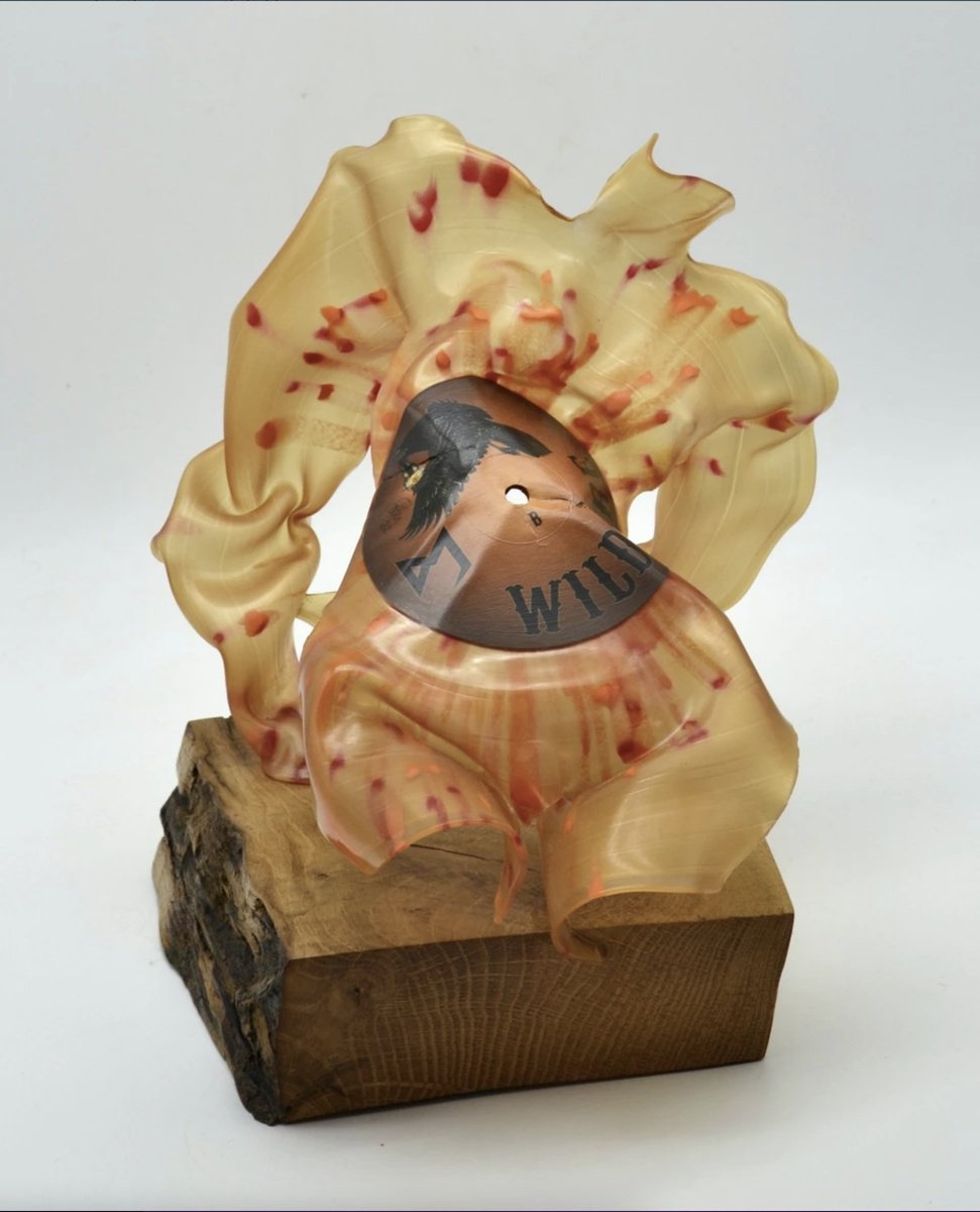 Abstract Portrait Sculpture By Seona Mason, 8 X 8", Wild Fires, Original Artwork